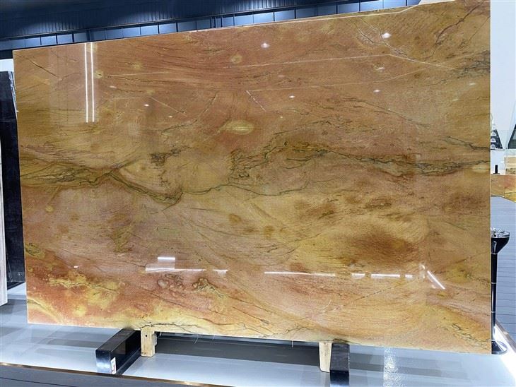 Rainbow impression quartzite slab