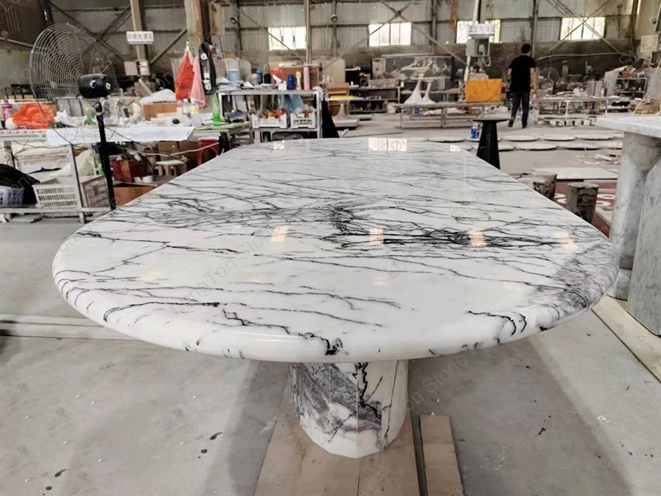 Lilac marble dining table