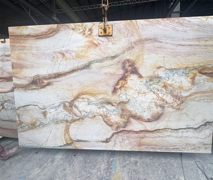 Rainbow impression marble slab